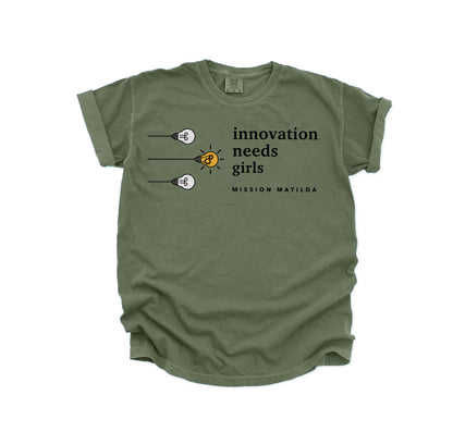 Innovation Needs Girls - Lightbulb Unisex Tee